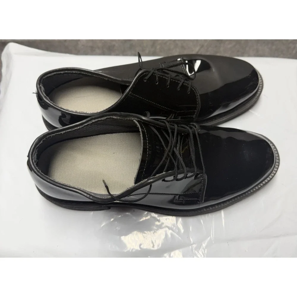 Authentic US Army High‎ Gloss Oxford Shoes Bates or Capps Dress Shoe Size -7.5 E